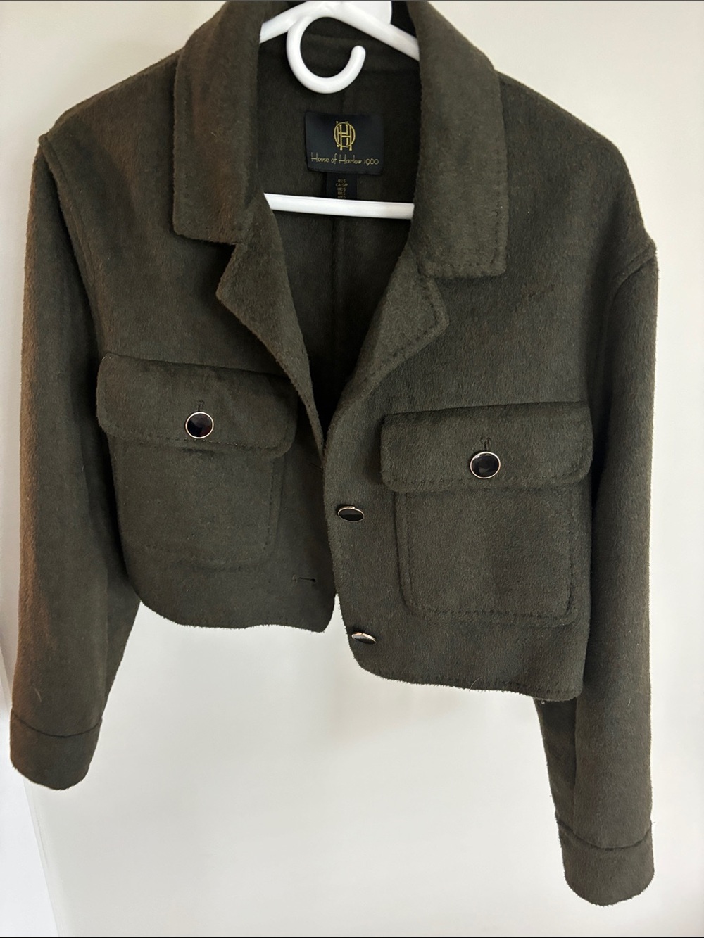 House of Harlow 1960 Olive Cropped Utility Jacket